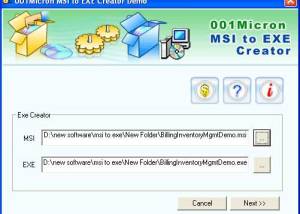 software - 001Micron MSI to EXE Converter 9.8.3.1 screenshot