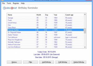1-abc.net Birthday Reminder screenshot