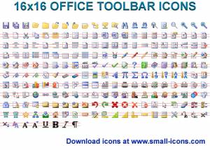 16x16 Office Toolbar Icons screenshot