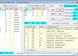 software - 1D Stock Cutter /Free 3.11 screenshot