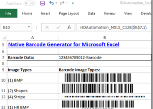 Barcode Generator for Excel screenshot