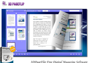 3DPageFlipFree Digital Magazine Software screenshot