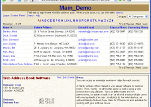 software - A Handy Address Book Server 4.0 screenshot