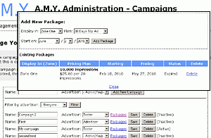 software - A.M.Y. Ad Management Software 1.4 screenshot