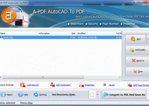 software - A-PDF AutoCAD to PDF 5.3.5 screenshot