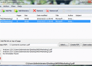 software - A-PDF Comment Collector 2.2 screenshot