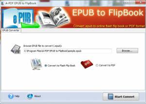 A-PDF EPUB to Flipbook screenshot