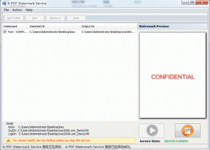 A-PDF Watermark Service screenshot