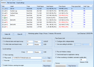 software - Abaiko Disk Space Monitor Server Edition 3.02 screenshot