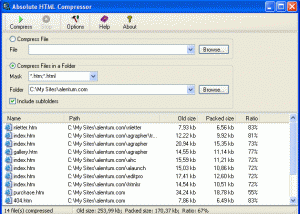 Absolute HTML Compressor screenshot
