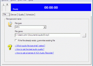 software - ACA Audio Recorder 4.20 screenshot