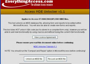 Access MDE Unlocker screenshot