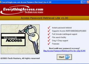 Access Password Retrieval LITE screenshot