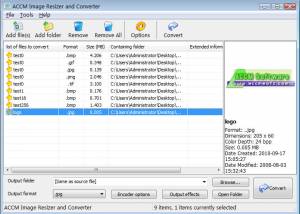 software - ACCM Image Resizer and Converter 4.0 screenshot