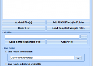 Add MP3 Files To Multiple AVI Files Software screenshot