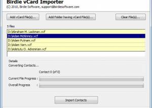 Add vCards to Outlook 2010 screenshot