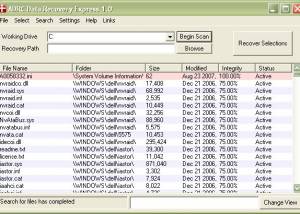 software - ADRC Data Recovery Express 1.7 screenshot