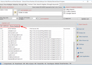 Advance Web Phone and Email Extractor screenshot