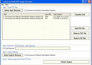 software - Advanced Bulk PDF Image Extractor 1.8 screenshot