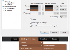 Advanced CSS Drop Down Menu Dreamweaver Extension screenshot
