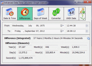 Advanced Date Time Calculator screenshot