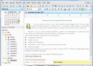 software - Advanced Diary 7.1 screenshot