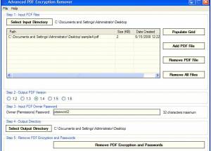 software - Advanced PDF Encryption Remover 1.7 screenshot