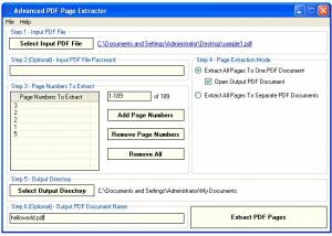 software - Advanced PDF Page Extractor 1.12 screenshot