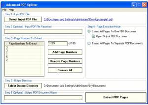 Advanced PDF Splitter screenshot