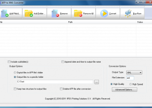 software - AFP to XML Converter 3.02 screenshot