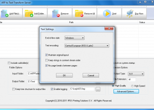 software - AFP2Text Transform Server 3.02 screenshot