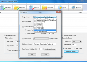 AFP2TIFF Transform Server screenshot