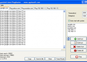 AgataSoft Auto PingMaster screenshot