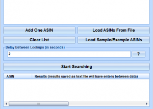 Amazon.com ASIN Search and Lookup Multiple Numbers Software screenshot