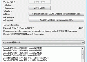 software - AnalogX ACM Properties 1.01 screenshot