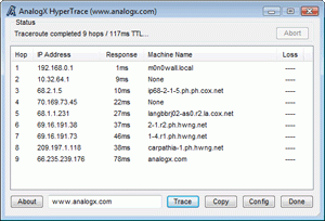 software - AnalogX HyperTrace 2.03 screenshot