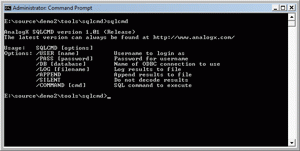 software - AnalogX SQLCMD 1.01 screenshot