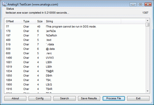 AnalogX TextScan screenshot