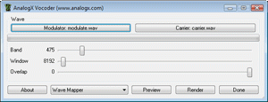 software - AnalogX Vocoder 1.02 screenshot