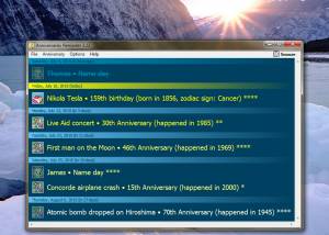 software - Anniversaries Reminder 3.22 screenshot