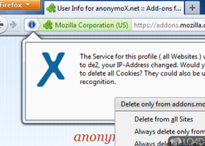Full anonymoX for Chrome screenshot