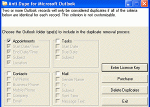 software - Anti-Dupe for Microsoft Outlook 2.0 screenshot