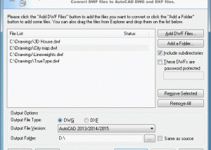 software - Any DWF to DWG Converter 2010 screenshot