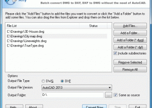 Any DWG to DXF Converter screenshot