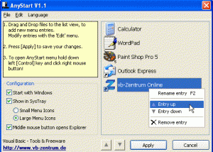 software - AnyStart 1.6.0 screenshot