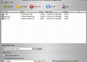 software - Aostsoft GIF to Word OCR Converter 4.0.2 screenshot