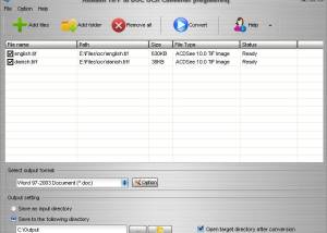 software - Aostsoft TIFF to DOC OCR Converter 4.0.2 screenshot