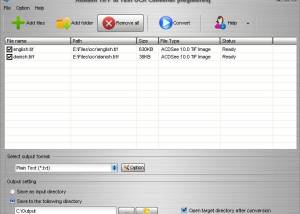 software - Aostsoft TIFF to Text OCR Converter 4.0.2 screenshot