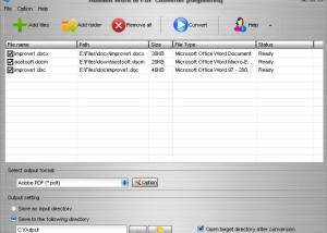 Aostsoft Word to PDF Converter screenshot