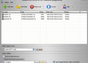 Aostsoft XLS XLSX to PDF Converter screenshot